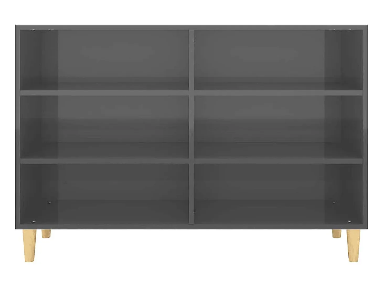Aparador buffet cómoda armario mueble organizador cocina salón brillante 103,5 x 35 x 70 cm madera contrachapada gris 02_0031814