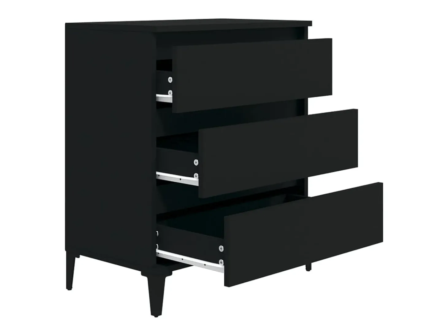 Aparador buffet cómoda armario mueble organizador cocina salón salón 60 x 35 x 70 cm madera contrachapada negra 02_0035983