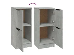 Aparador buffet cómoda armario mueble organizador cocina salón salón juego de 2 30 x 30 x 70 cm madera contrachapada gris 02_0036843
