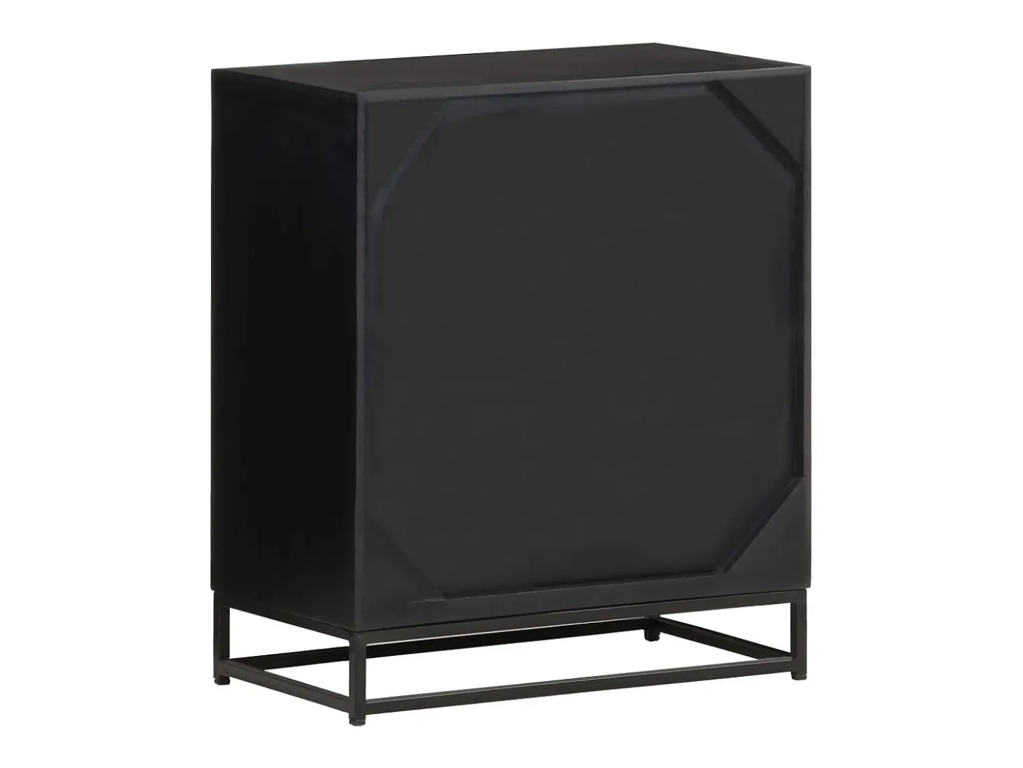 Aparador buffet cómoda armario mueble organizador cocina salón salón 60 x 35 x 70 cm madera maciza de mango negro 02_0029622