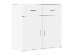Aparador buffet cómoda armario mueble organizador cocina salón salón juego de 2 79 x 38 x 80 cm madera contrachapada blanca 02_0036685