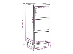 Aparador buffet cómoda armario unidad de almacenamiento organizador cocina salón salón juego de 2 32 x 34 x 75 cm madera maciza de pino marrón 02_0036885