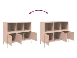 Aparador buffet cómoda armario mueble organizador cocina salón salón 100,5 x 39 x 79 cm acero rosa 02_0036198