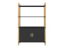 Aparador buffet cómoda armario mueble organizador cocina salón salón alto 80 x 40 x 121 cm madera contrachapada negro 02_0035131