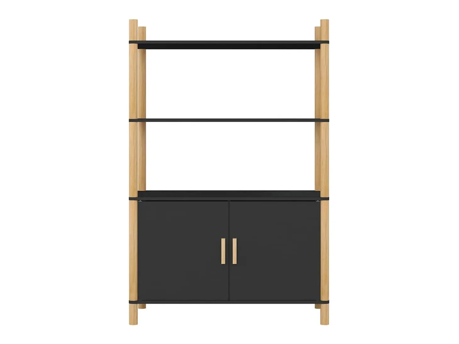 Aparador buffet cómoda armario mueble organizador cocina salón salón alto 80 x 40 x 121 cm madera contrachapada negro 02_0035131