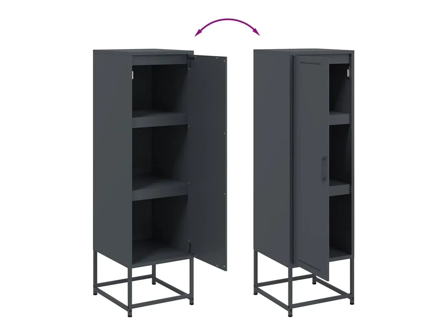 Aparador buffet cómoda armario mueble organizador cocina salón salón alto 36 x 39 x 123 cm acero antracita 02_0032201