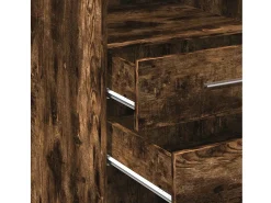 Aparador buffet cómoda armario mueble organizador cocina salón salón alto 50 x 42,5 x 124 cm madera contrachapada marrón 02_0033366