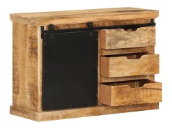 Aparador buffet cómoda armario mueble organizador cocina salón salón 80 x 30 x 55 cm madera maciza de mango en bruto marrón 02_0029652