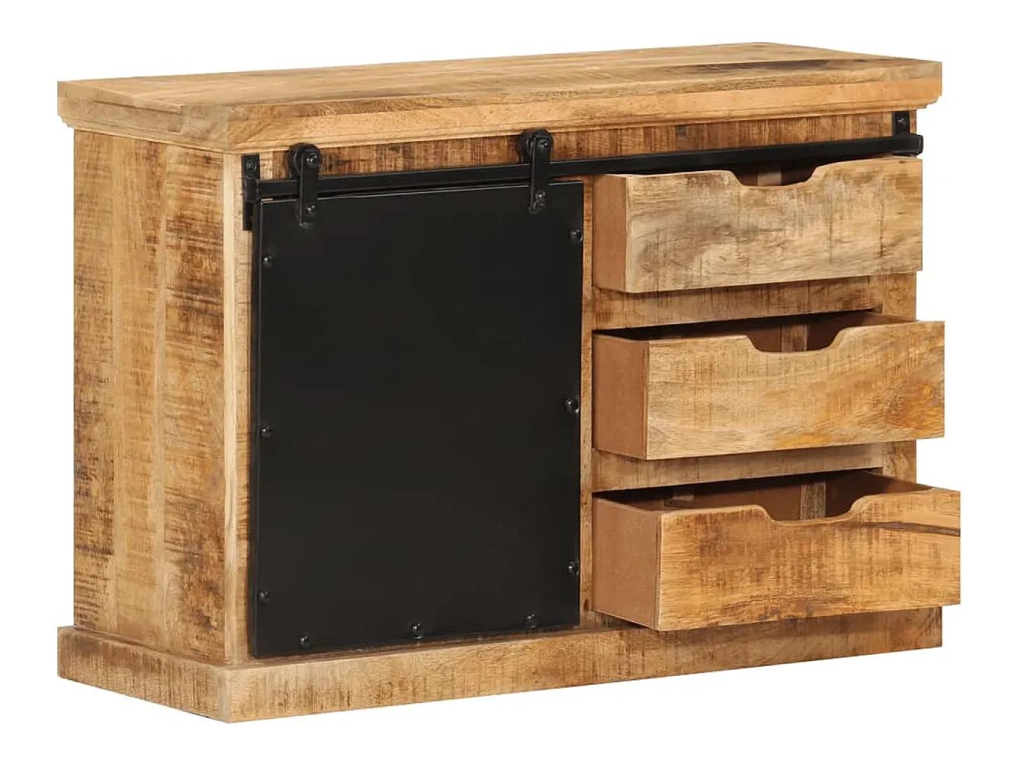 Aparador buffet cómoda armario mueble organizador cocina salón salón 80 x 30 x 55 cm madera maciza de mango en bruto marrón 02_0029652