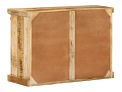 Aparador buffet cómoda armario mueble organizador cocina salón salón 80 x 30 x 55 cm madera maciza de mango en bruto marrón 02_0029652