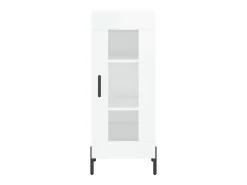 Aparador buffet cómoda armario mueble organizador cocina salón brillante 34,5 x 34 x 90 cm madera contrachapada blanco 02_0030593