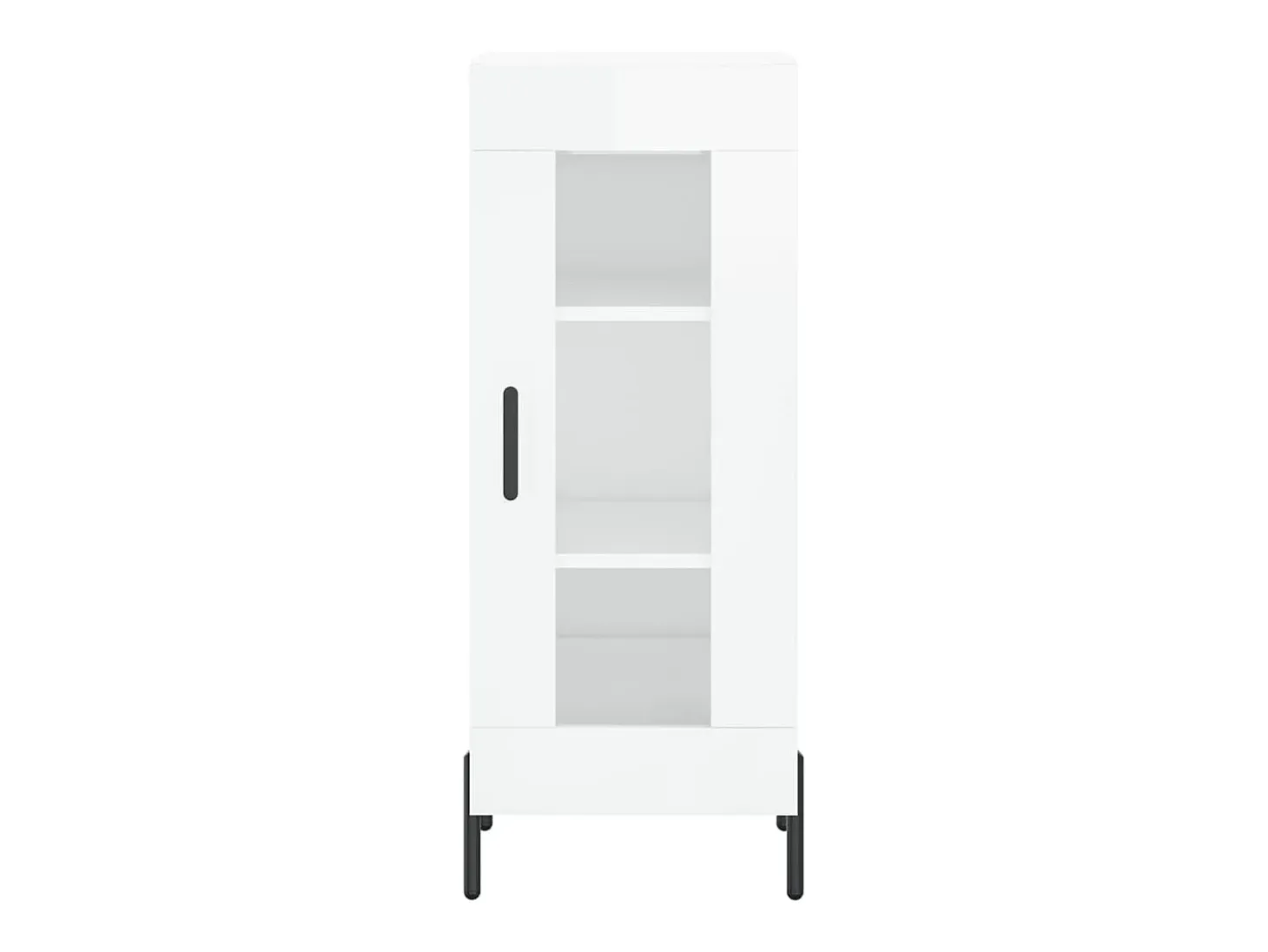 Aparador buffet cómoda armario mueble organizador cocina salón brillante 34,5 x 34 x 90 cm madera contrachapada blanco 02_0030593