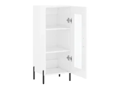 Aparador buffet cómoda armario mueble organizador cocina salón brillante 34,5 x 34 x 90 cm madera contrachapada blanco 02_0030593