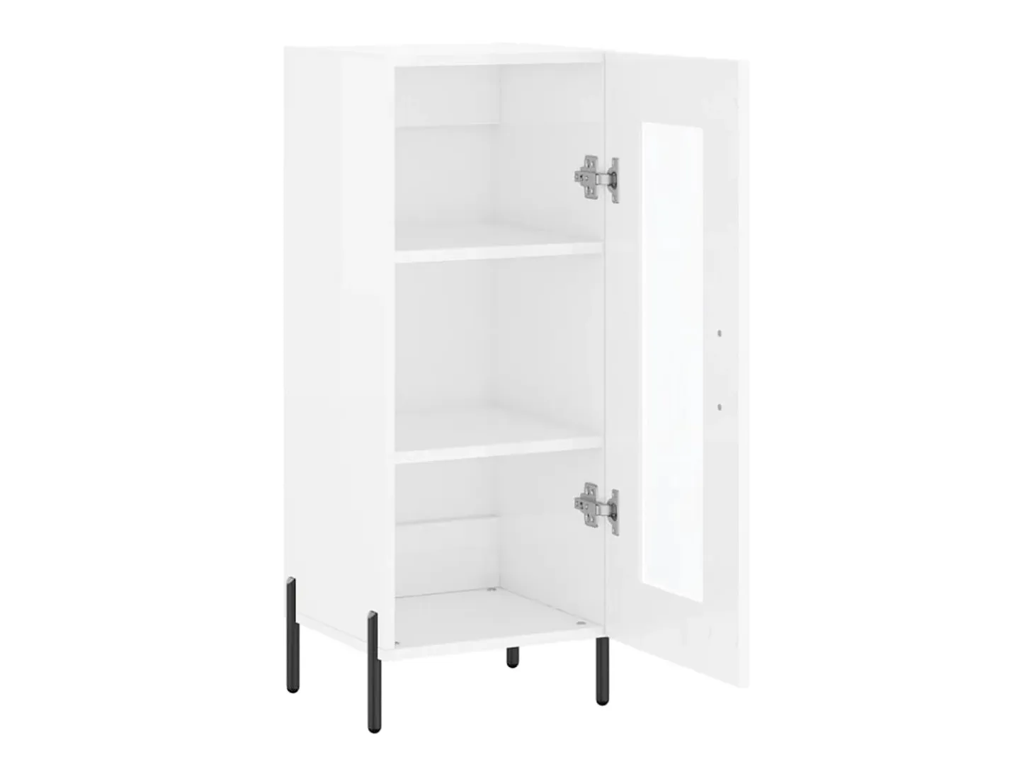 Aparador buffet cómoda armario mueble organizador cocina salón brillante 34,5 x 34 x 90 cm madera contrachapada blanco 02_0030593