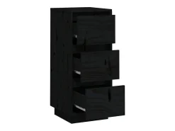 Aparador buffet cómoda armario unidad de almacenamiento organizador cocina salón salón juego de 2 32 x 34 x 75 cm madera maciza de pino negro 02_0036896