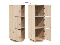 Aparador buffet cómoda armario mueble organizador cocina salón salón alto 34 x 40 x 108,5 cm madera maciza de pino marrón 02_0032185