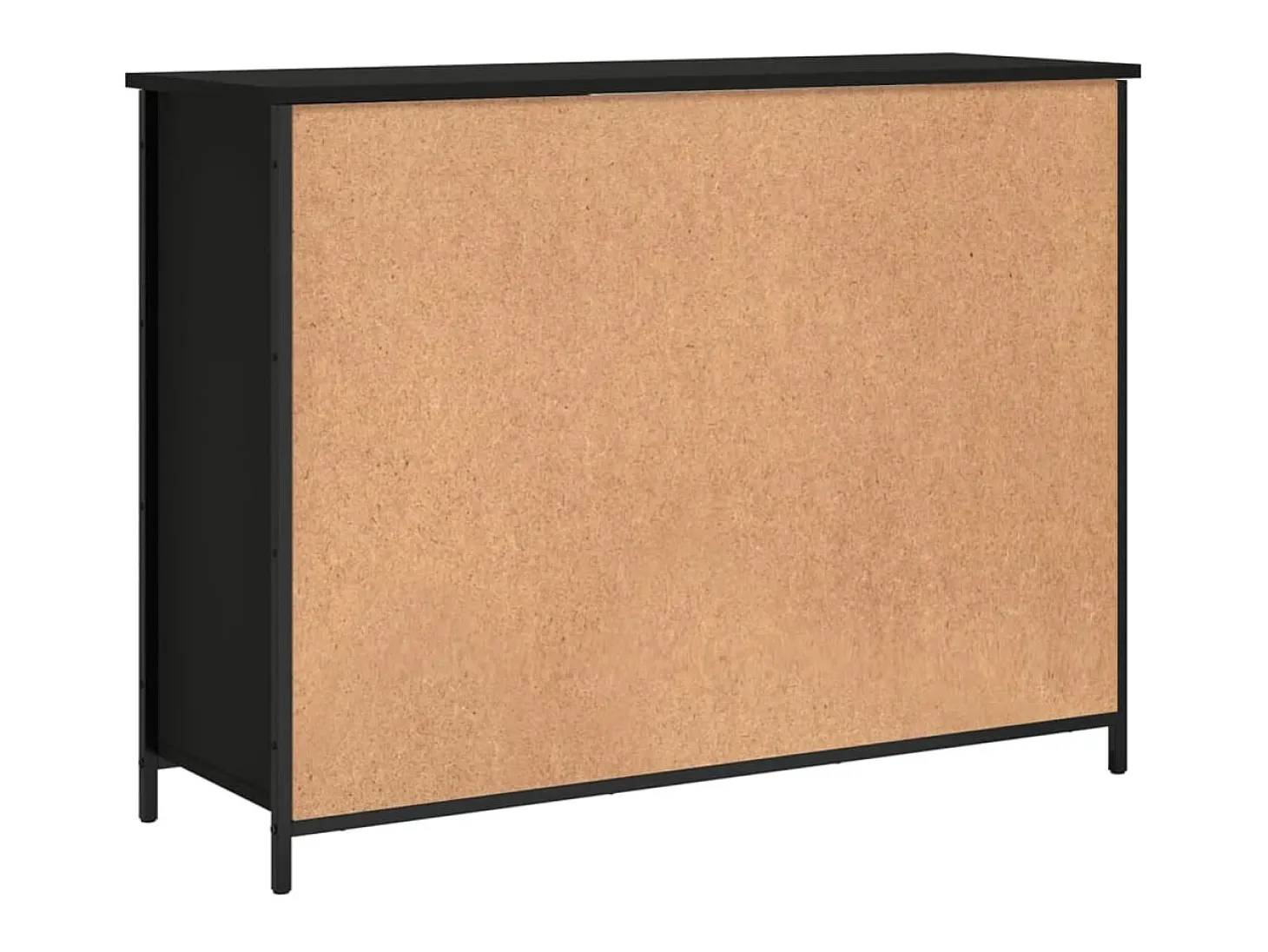 Aparador buffet cómoda armario mueble organizador cocina salón salón 100 x 35 x 75 cm madera contrachapada negra 02_0035796