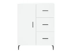 Aparador buffet cómoda armario mueble organizador cocina salón salón alto 69,5 x 34 x 180 cm madera contrachapada blanco 02_0032570