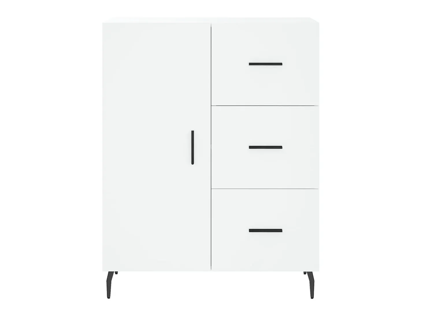 Aparador buffet cómoda armario mueble organizador cocina salón salón alto 69,5 x 34 x 180 cm madera contrachapada blanco 02_0032570