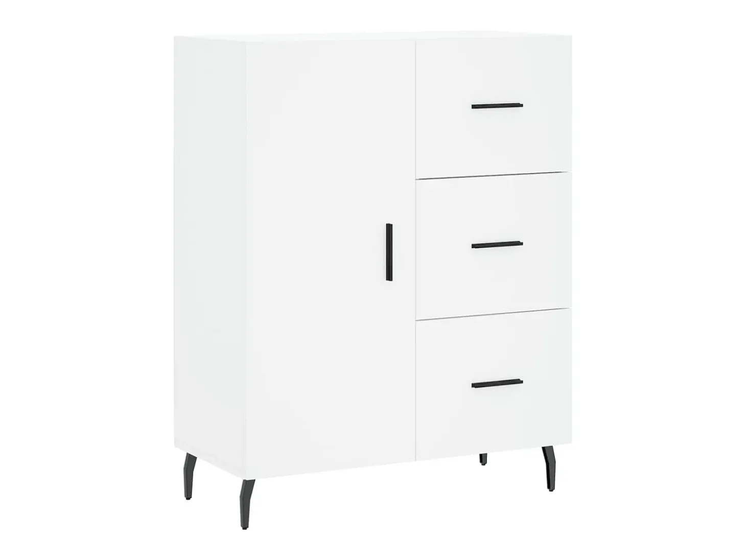 Aparador buffet cómoda armario mueble organizador cocina salón salón alto 69,5 x 34 x 180 cm madera contrachapada blanco 02_0032570