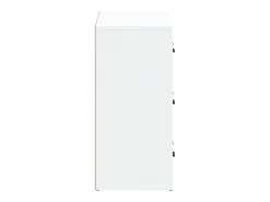 Aparador buffet cómoda armario unidad de almacenamiento organizador cocina salón salón juego de 2 madera contrachapada blanca 02_0036687