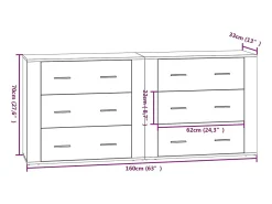 Aparador buffet cómoda armario unidad de almacenamiento organizador cocina salón salón juego de 2 madera contrachapada blanca 02_0036687