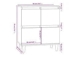 Aparador buffet cómoda armario unidad de almacenamiento organizador cocina salón salón Sonoma 60 x 35 x 70 cm madera contrachapada gris 02_0036402