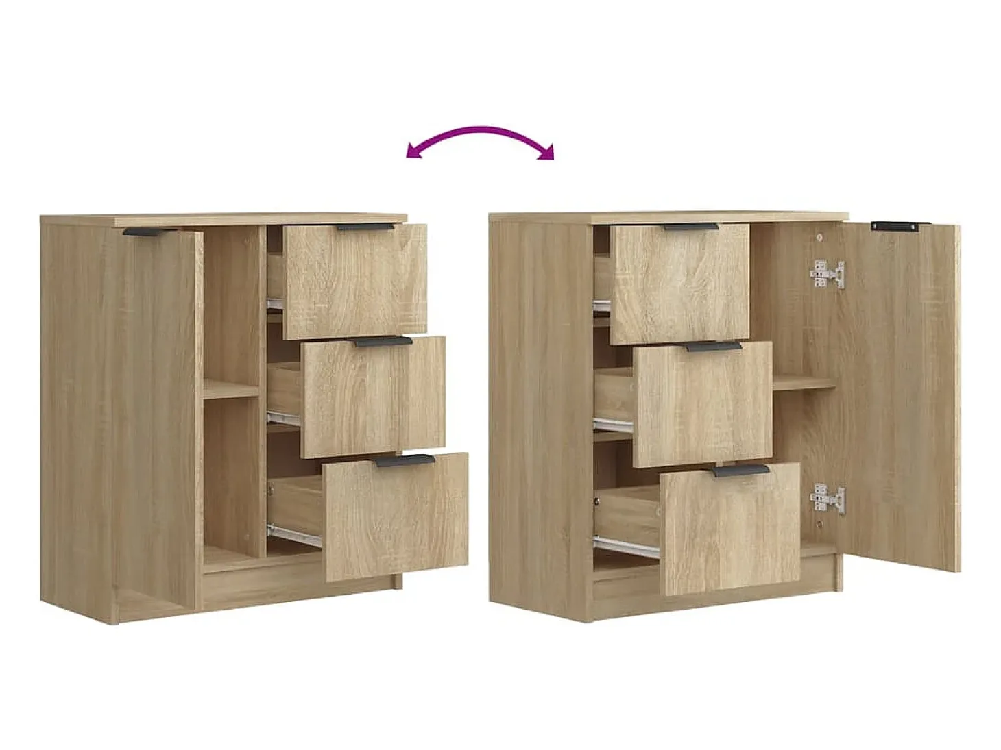 Aparador buffet cómoda armario unidad de almacenamiento organizador cocina salón salón Sonoma 60 x 30 x 70 cm madera contrachapada marrón 02_0031586