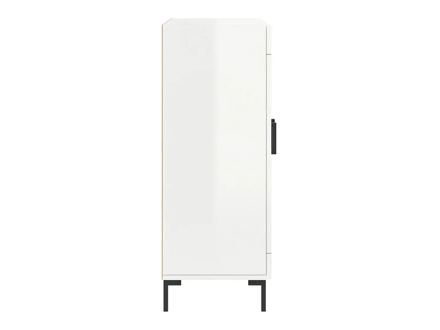 Aparador buffet cómoda armario mueble organizador cocina salón brillante 69,5 x 34 x 90 cm madera contrachapada blanco 02_0030700