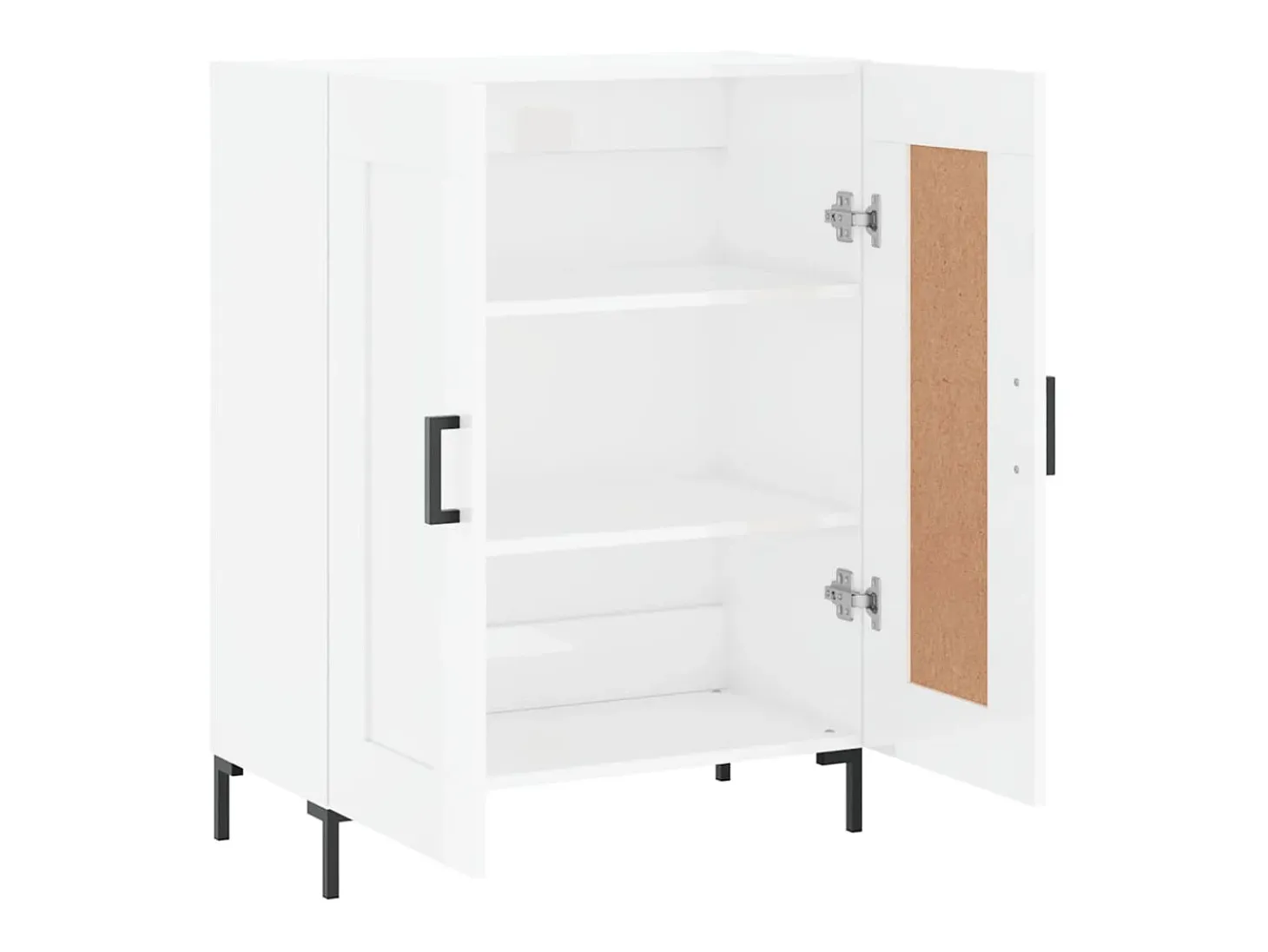 Aparador buffet cómoda armario mueble organizador cocina salón brillante 69,5 x 34 x 90 cm madera contrachapada blanco 02_0030700