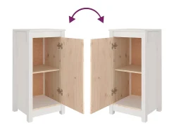 Aparador buffet cómoda armario unidad de almacenamiento organizador cocina salón salón 39 x 35 x 80 cm madera maciza de pino blanco 02_0030293