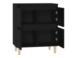 Aparador buffet cómoda armario mueble organizador cocina salón salón 60 x 35 x 70 cm madera contrachapada negra 02_0035987