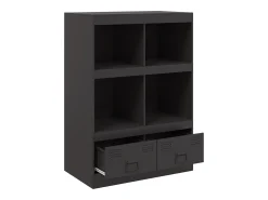Aparador buffet cómoda armario mueble organizador cocina salón salón alto 67 x 39 x 95 cm acero negro 02_0034954