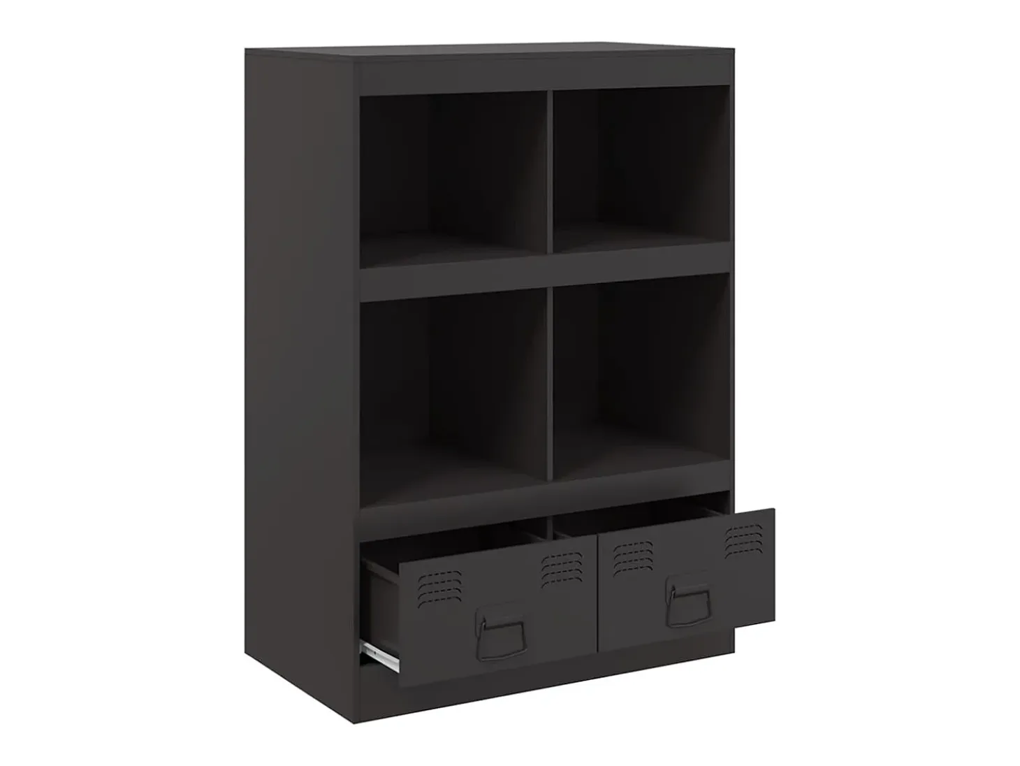 Aparador buffet cómoda armario mueble organizador cocina salón salón alto 67 x 39 x 95 cm acero negro 02_0034954