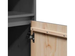 Aparador buffet cómoda armario mueble organizador cocina salón salón alto 37 x 34 x 110 cm madera maciza de pino gris 02_0034225