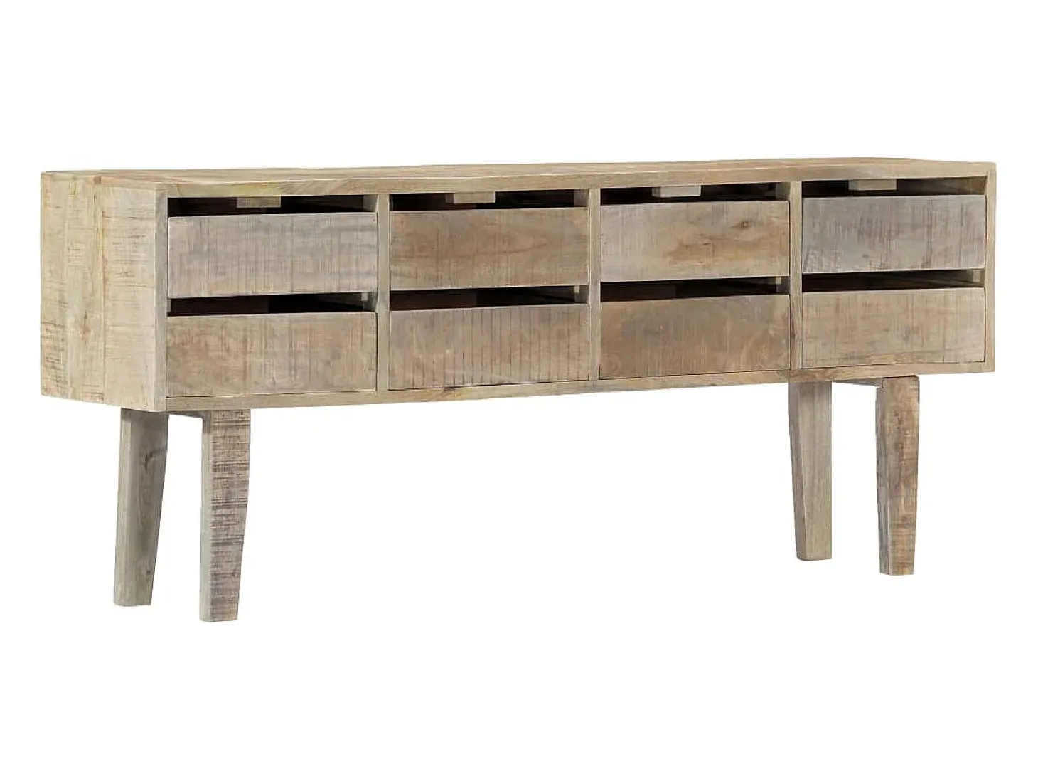 Aparador buffet cómoda armario mueble organizador cocina salón salón 140 x 30 x 60 cm madera maciza de mango marrón 02_0029548