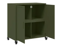Aparador buffet cómoda armario mueble organizador cocina salón salón oliva 68,5 x 39 x 72 cm verde acero 02_0036588
