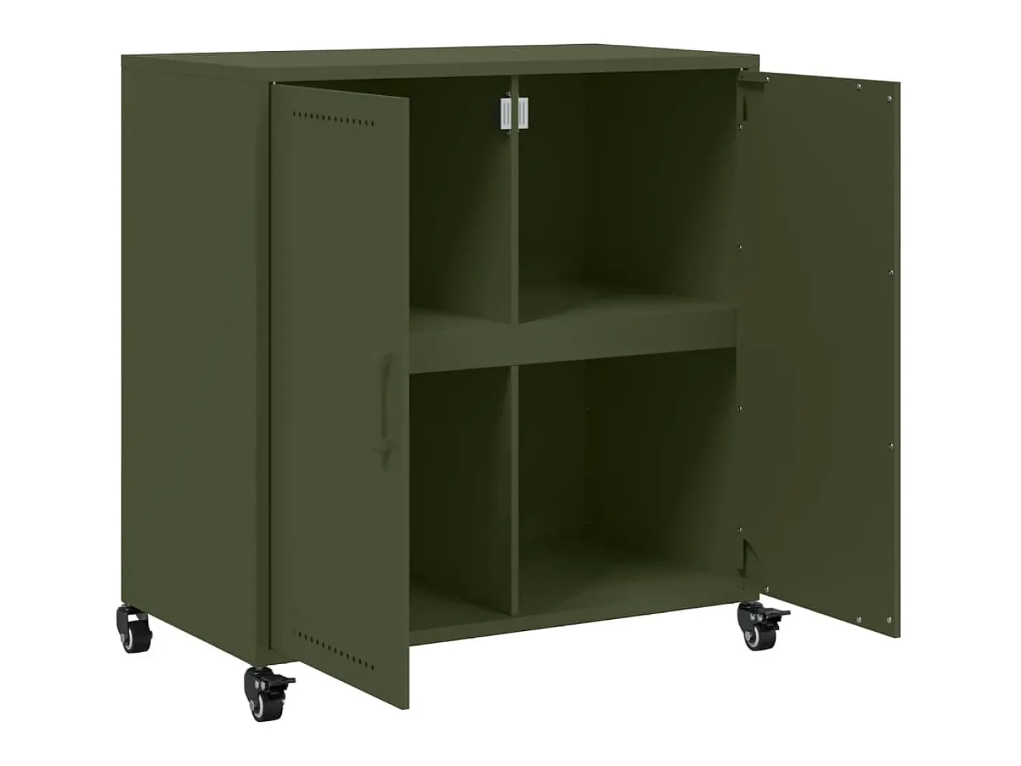 Aparador buffet cómoda armario mueble organizador cocina salón salón oliva 68,5 x 39 x 72 cm verde acero 02_0036588