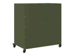 Aparador buffet cómoda armario mueble organizador cocina salón salón oliva 68,5 x 39 x 72 cm verde acero 02_0036588