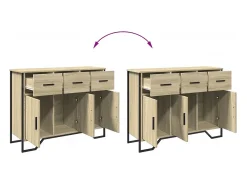 Aparador buffet cómoda armario unidad de almacenamiento organizador cocina salón salón Sonoma 97 x 32,5 x 74,5 cm madera contrachapada marrón 02_0031742