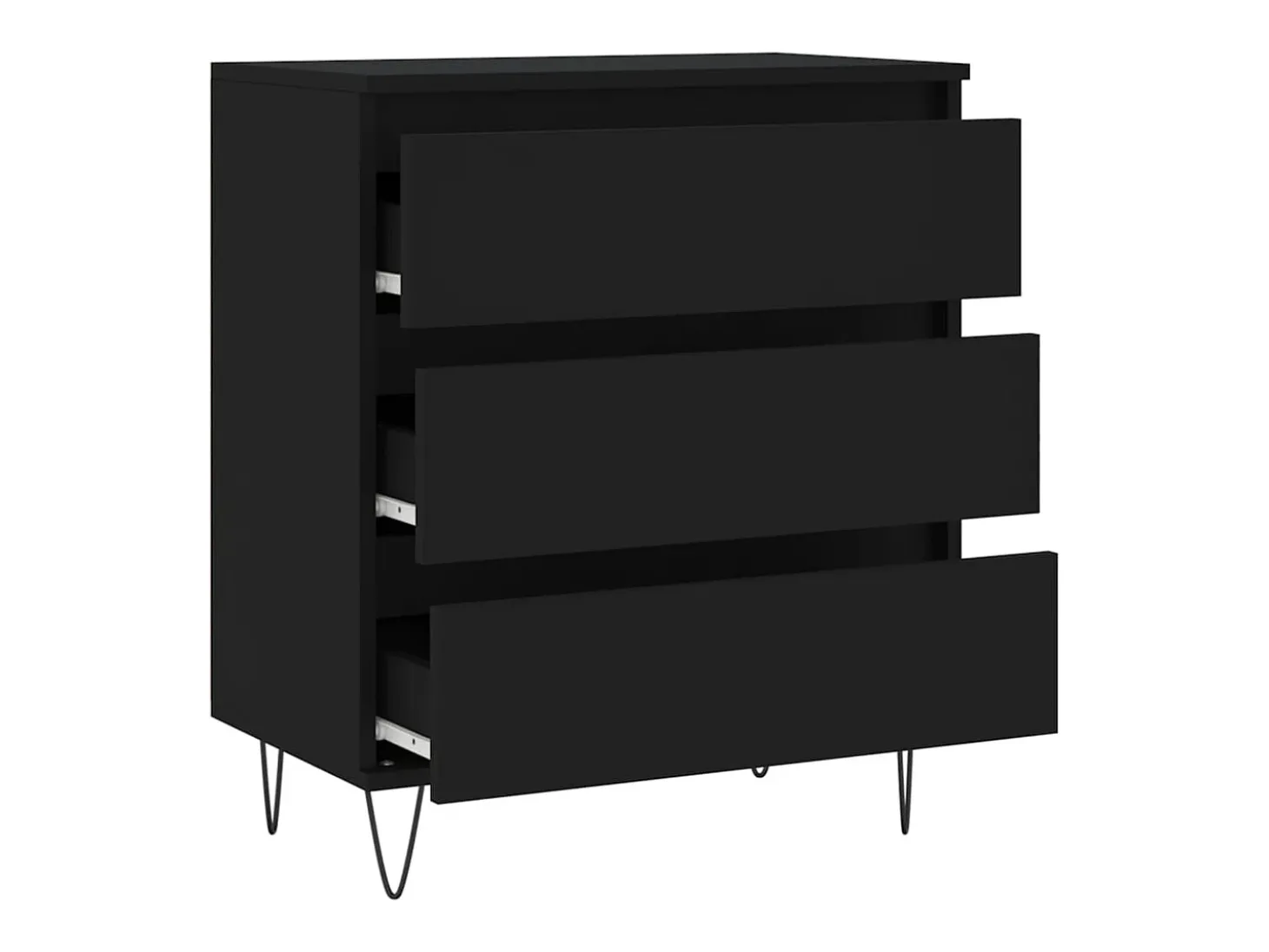 Aparador buffet cómoda armario mueble organizador cocina salón salón 60 x 35 x 70 cm madera contrachapada negra 02_0035996