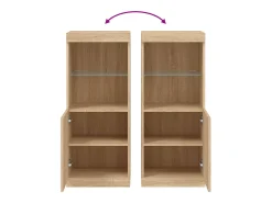 Aparador buffet cómoda armario mueble organizador cocina salón salón con luces LED sonoma 41 x 37 x 100 cm marrón 02_0029959