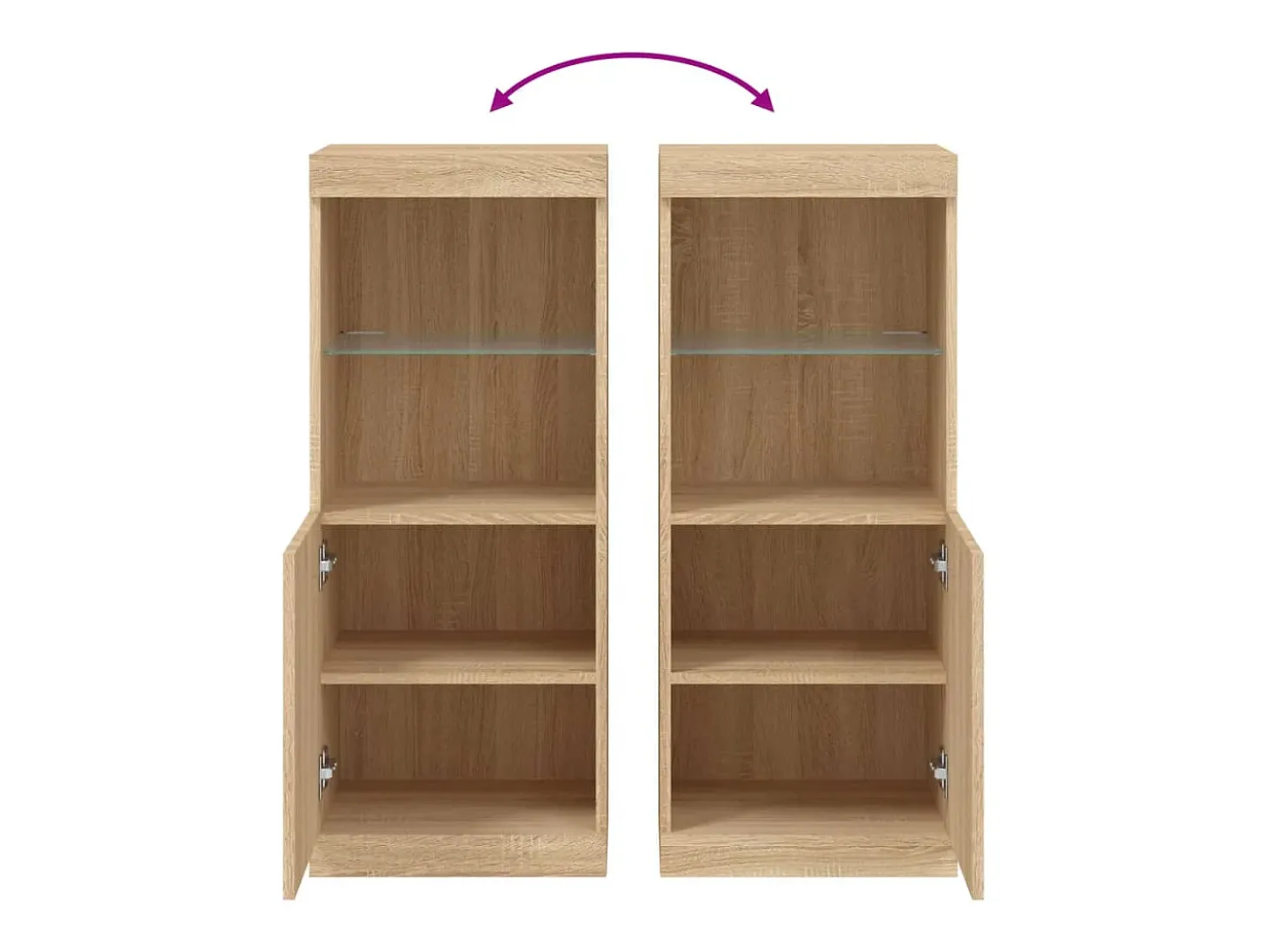 Aparador buffet cómoda armario mueble organizador cocina salón salón con luces LED sonoma 41 x 37 x 100 cm marrón 02_0029959