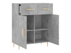 Aparador buffet cómoda armario mueble organizador cocina salón salón 69,5 x 34 x 90 cm madera contrachapada gris 02_0032010