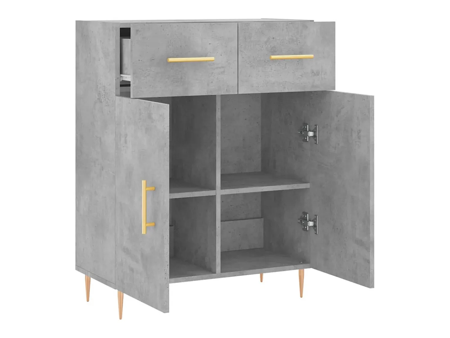 Aparador buffet cómoda armario mueble organizador cocina salón salón 69,5 x 34 x 90 cm madera contrachapada gris 02_0032010