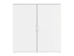 Aparador buffet cómoda armario mueble organizador cocina salón salón juego de 2 79 x 38 x 80 cm madera contrachapada blanca 02_0036686