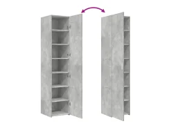 Aparador buffet cómoda armario mueble organizador cocina salón salón alto 40 x 42,5 x 185 cm madera contrachapada gris 02_0034439