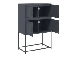 Aparador buffet cómoda armario mueble organizador cocina salón salón 68,5 x 38,5 x 107 cm acero antracita 02_0029702