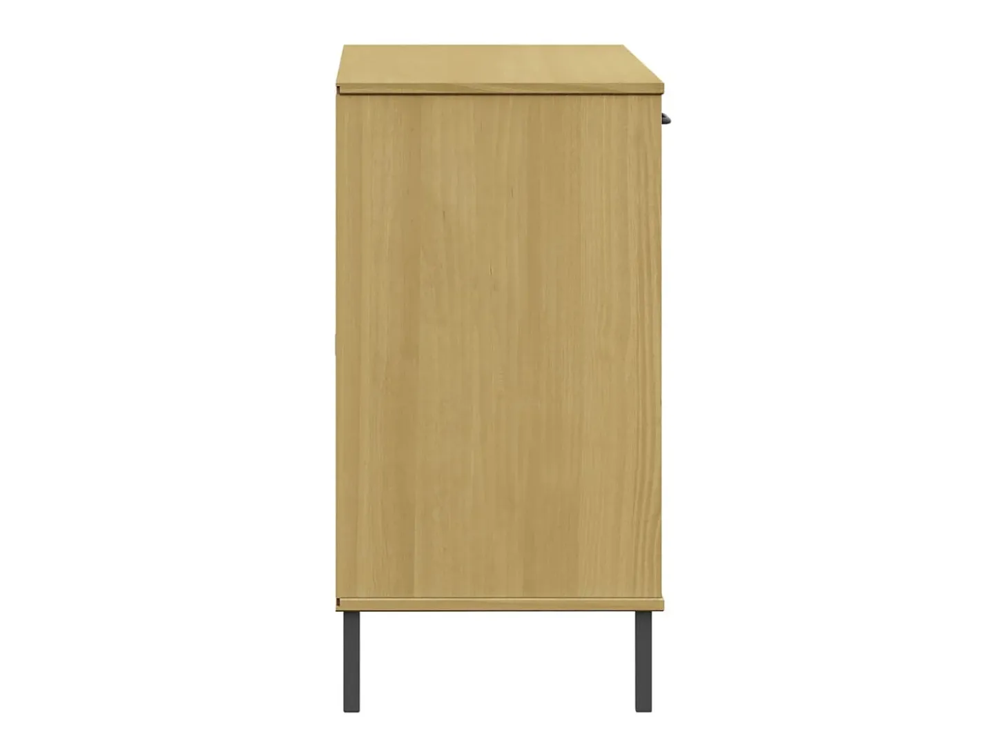 Aparador buffet cómoda armario mueble organizador cocina salón salón con patas de metal 113 x 40 x 77 cm madera maciza marrón 02_0030095