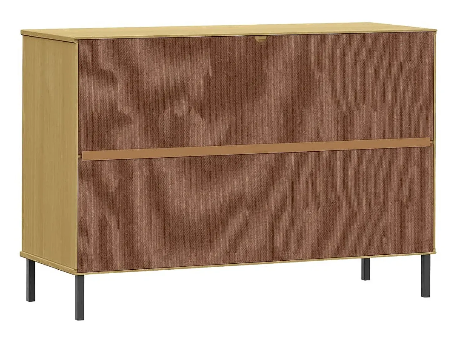 Aparador buffet cómoda armario mueble organizador cocina salón salón con patas de metal 113 x 40 x 77 cm madera maciza marrón 02_0030095